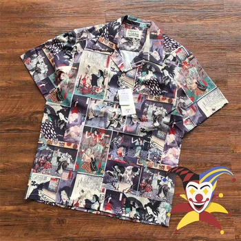Wacko Maria Рубашка с карманом на Лацкане Для Мужчин И Женщин, Гавайские Пляжные Тонкие Рубашки, Свободный Топ, Внутренняя бирка